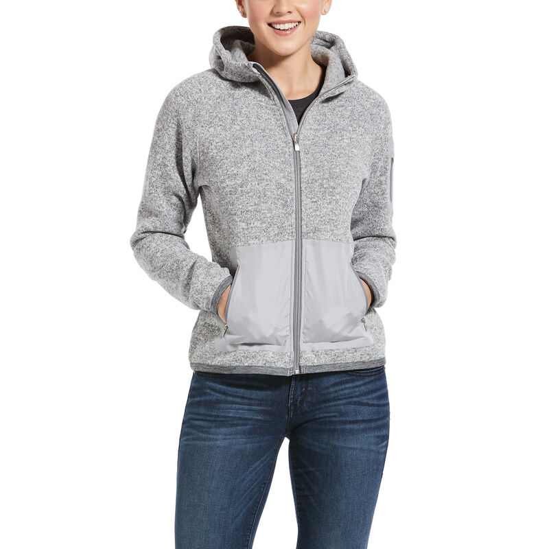 Ariat Hoodie Damen - Polartec Flou Full Zip Grau ( KNFOH-8174 )